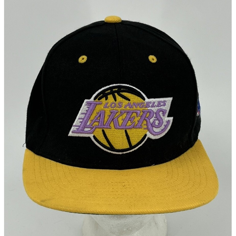 Mitchell and Ness NBA Draft LA Lakers Snapback Cap Hat Yellow Black